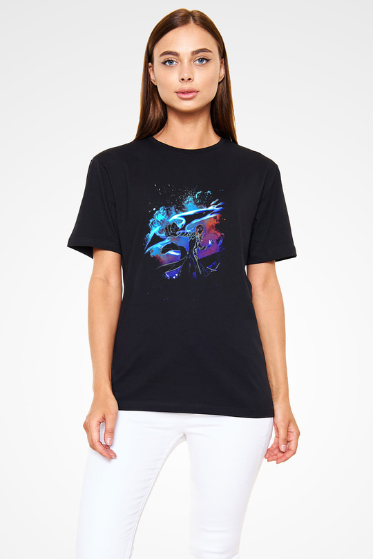 Bleach Baskılı Unisex Siyah Tişört - Tshirt