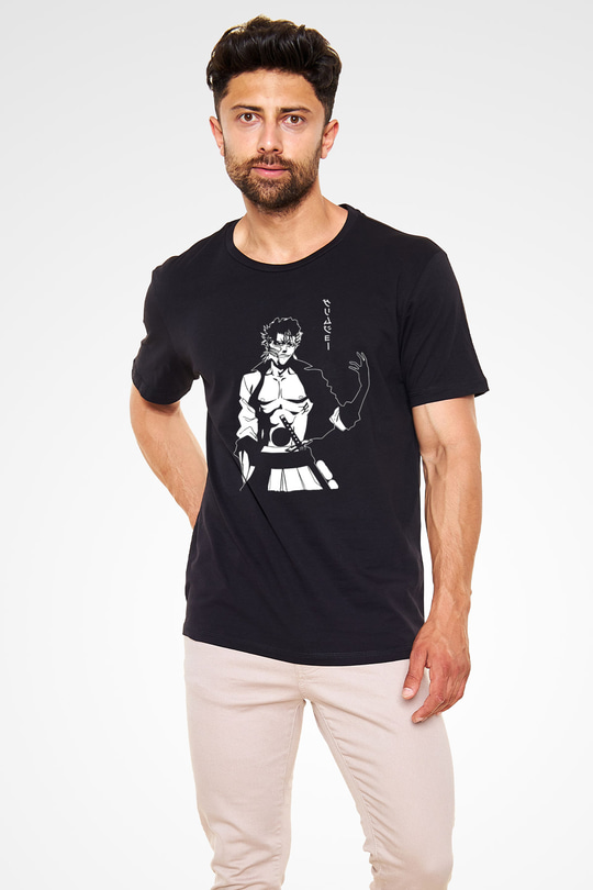 Bleach Baskılı Unisex Siyah Tişört - Tshirt