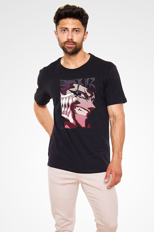 Bleach Baskılı Unisex Siyah Tişört - Tshirt