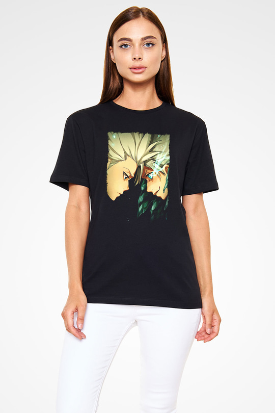 Bleach Baskılı Unisex Siyah Tişört - Tshirt