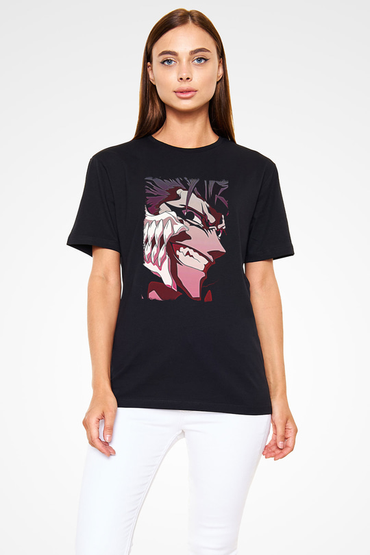 Bleach Baskılı Unisex Siyah Tişört - Tshirt