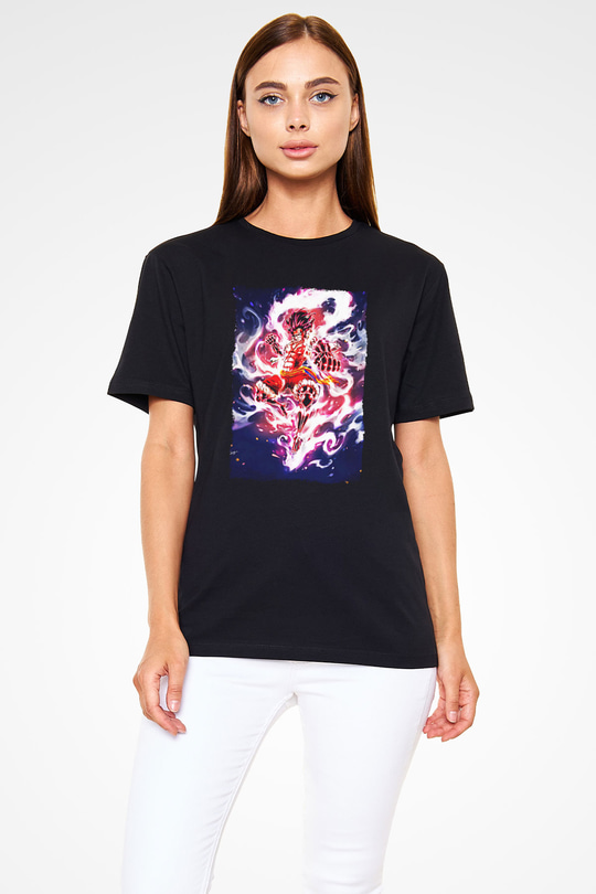 Bleach Baskılı Unisex Siyah Tişört - Tshirt