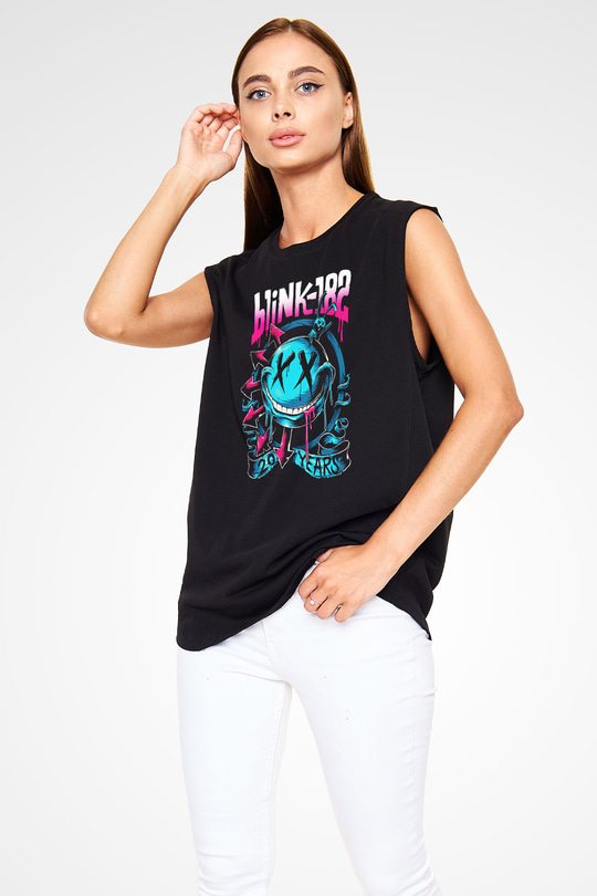 Blink 182 Siyah Unisex Kolsuz Tişört