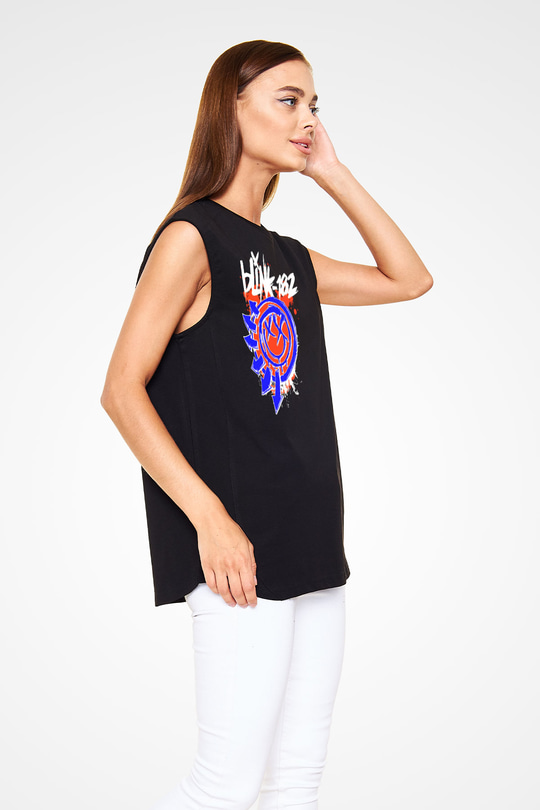 Blink 182 Siyah Unisex Kolsuz Tişört