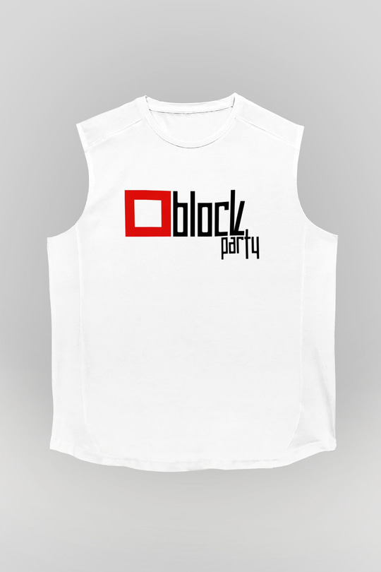 Bloc Party Beyaz Unisex Kolsuz Tişört