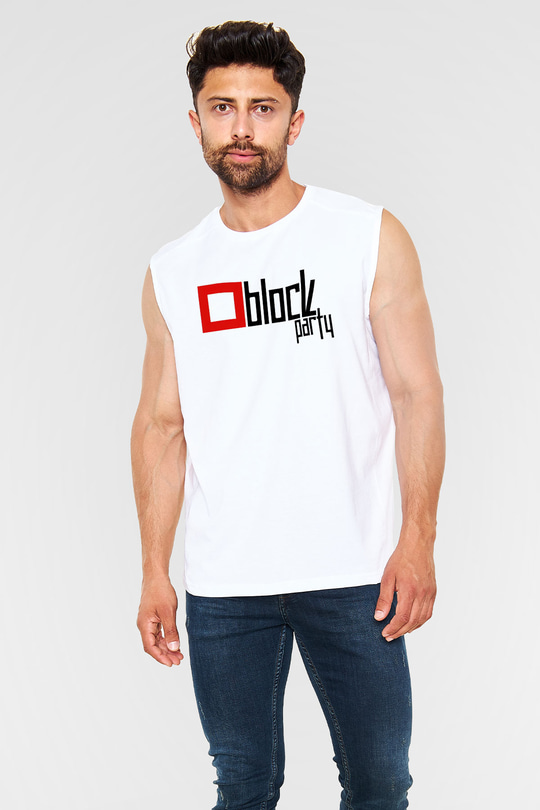 Bloc Party Beyaz Unisex Kolsuz Tişört
