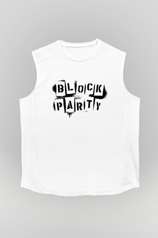 Bloc Party Beyaz Unisex Kolsuz Tişört