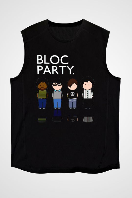 Bloc Party Siyah Unisex Kolsuz Tişört