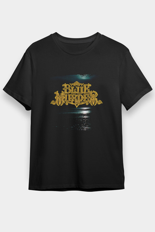 Blue Murder Baskılı Unisex Siyah Tişört