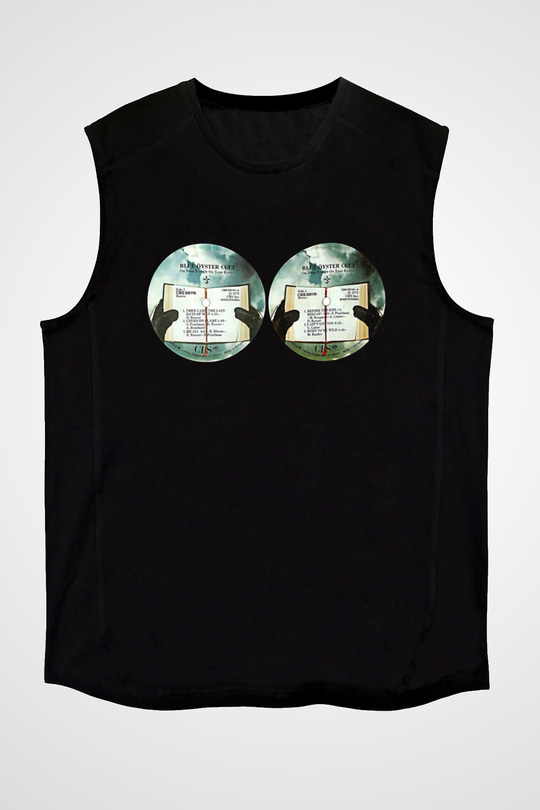 Blue Oyster Cult Baskılı Unisex Siyah Kolsuz Tişört - Tshirt