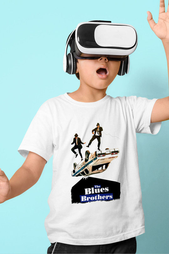 Blues Brothers Beyaz Unisex Çocuk Tişört