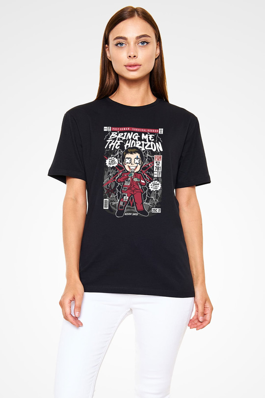 BMTH Baskılı Unisex Siyah Tişört