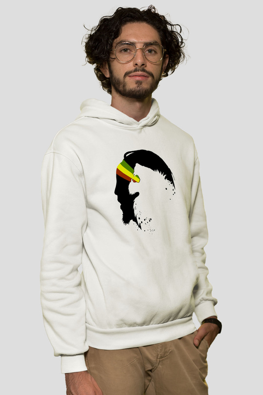 Bob Marley Beyaz Unisex Kapşonlu Sweatshirt