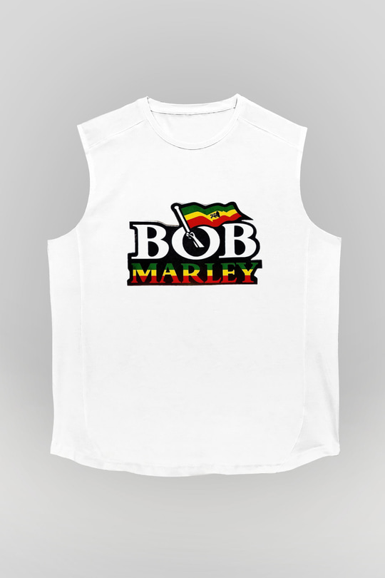Bob Marley Beyaz Unisex Kolsuz Tişört