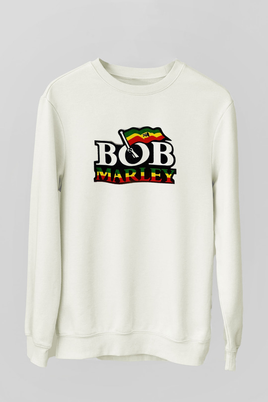 Bob Marley Beyaz Unisex Sweatshirt