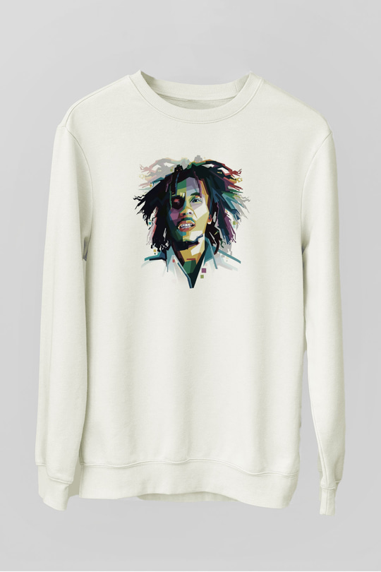 Bob Marley Beyaz Unisex Sweatshirt