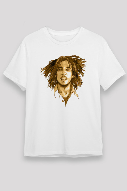 Bob Marley Beyaz Unisex Tişört T-Shirt - TişörtFabrikası