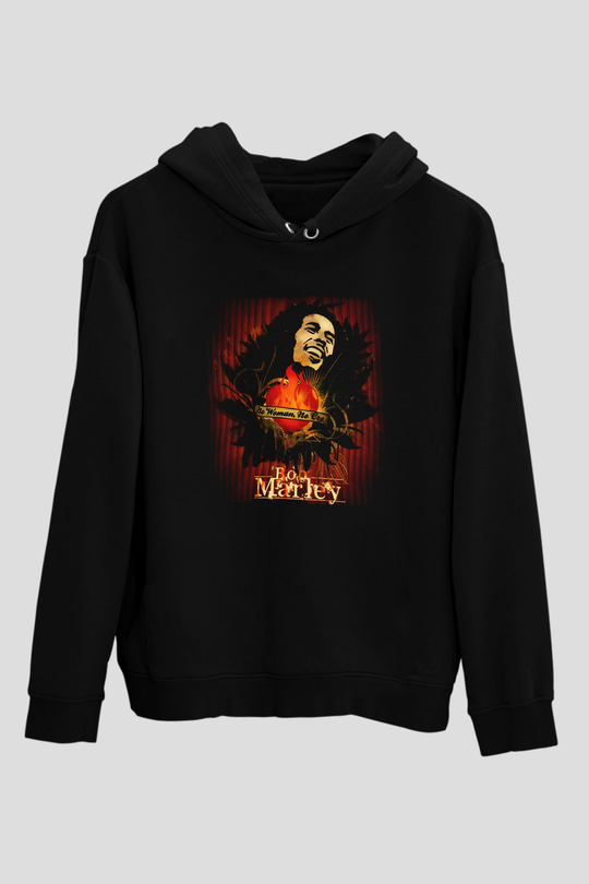 Bob Marley Siyah Unisex Hoodie