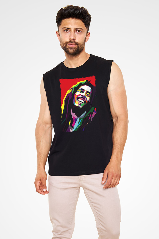 Bob Marley Siyah Unisex Kolsuz Tişört