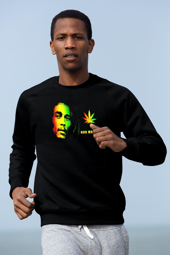 Bob Marley Siyah Unisex Sweatshirt