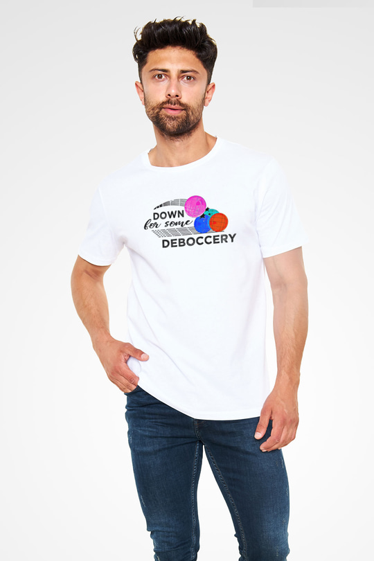 Bocce Baskılı Unisex Beyaz Tişört - Tshirt