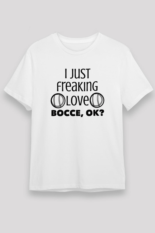 Bocce Baskılı Unisex Beyaz Tişört - Tshirt