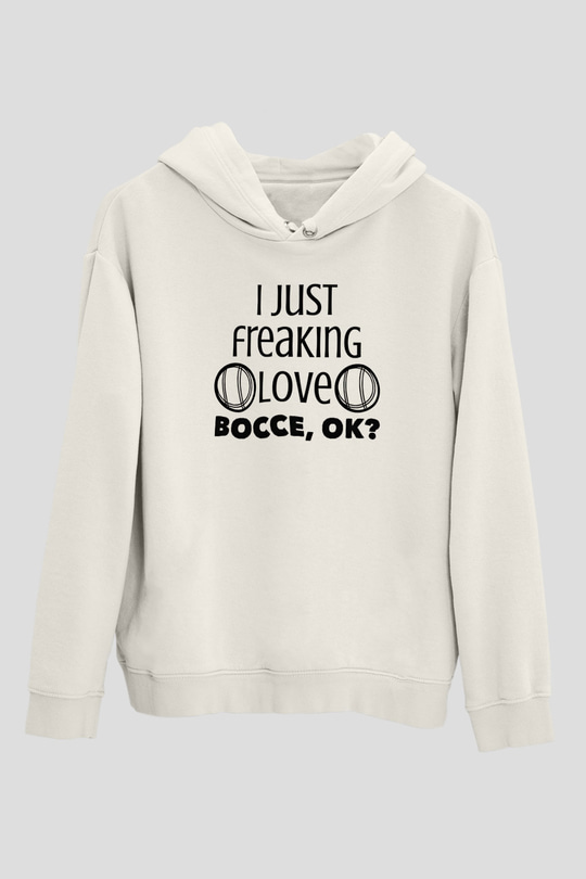 Bocce Baskılı Unisex Ekru Hoodie