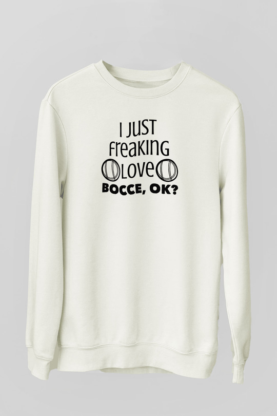 Bocce Baskılı Unisex Ekru Sweatshirt