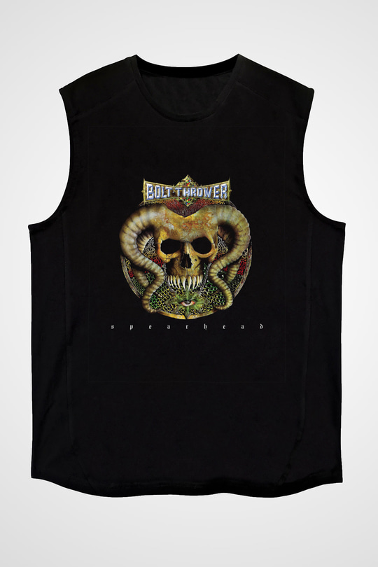 Bolt Thrower Baskılı Unisex Siyah Kolsuz Tişört