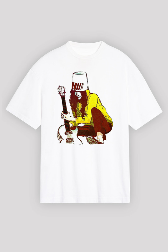 Boney M Baskılı Beyaz Unisex Oversize Tişört - Tshirt