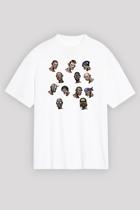 Borderlands Baskılı Beyaz Unisex Oversize Tişört - Tshirt