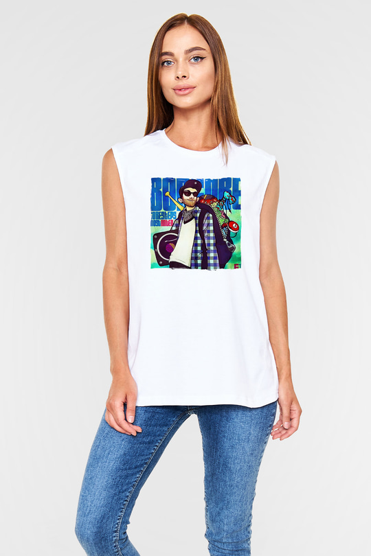 Borgore Beyaz Unisex Kolsuz Tişört