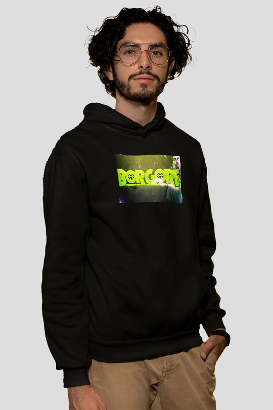 Borgore Siyah Unisex Kapüşonlu Sweatshirt