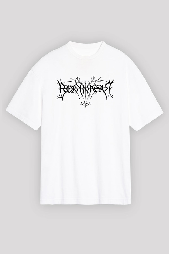 Borknagar Baskılı Beyaz Unisex Oversize Tişört - Tshirt