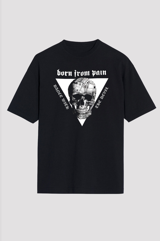 Born from Pain Siyah Unisex Oversize Tişört T-Shirt