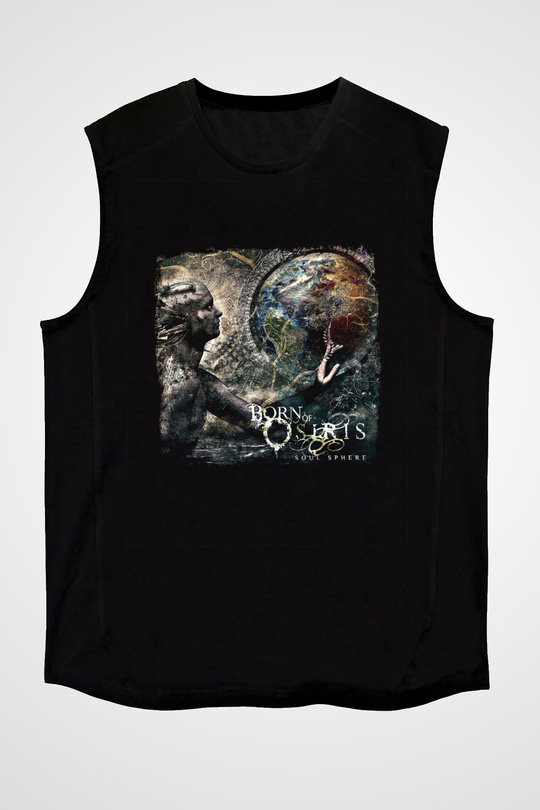 Born Of Osiris Baskılı Unisex Siyah Kolsuz Tişört