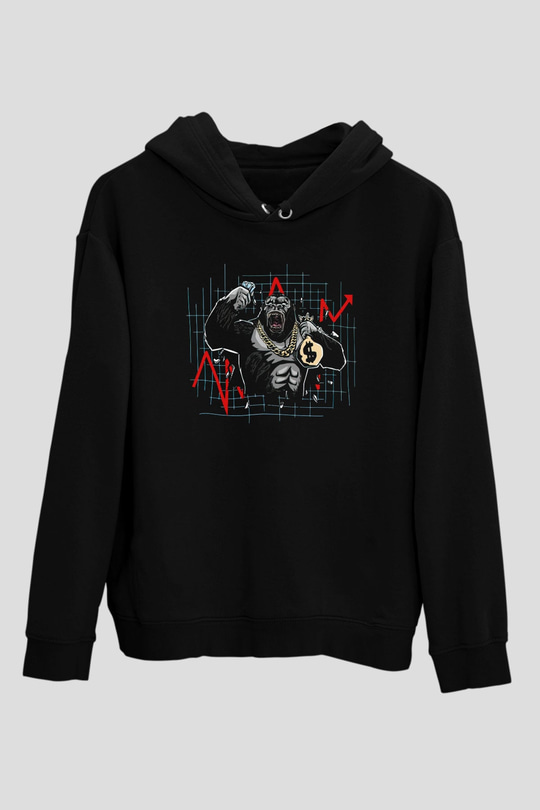 Borsacı GorilSiyah  Unisex Hoodie