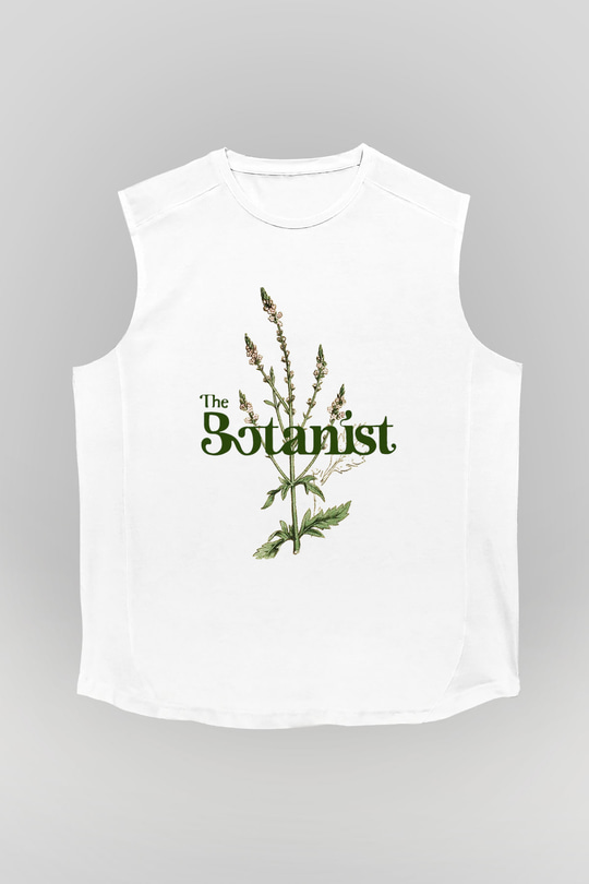 Botanikçi Beyaz Unisex Kolsuz Tişört