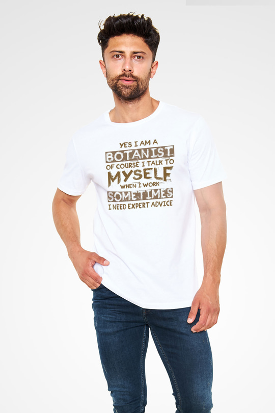Botanikçi Beyaz Unisex Tişört T-Shirt - TişörtFabrikası