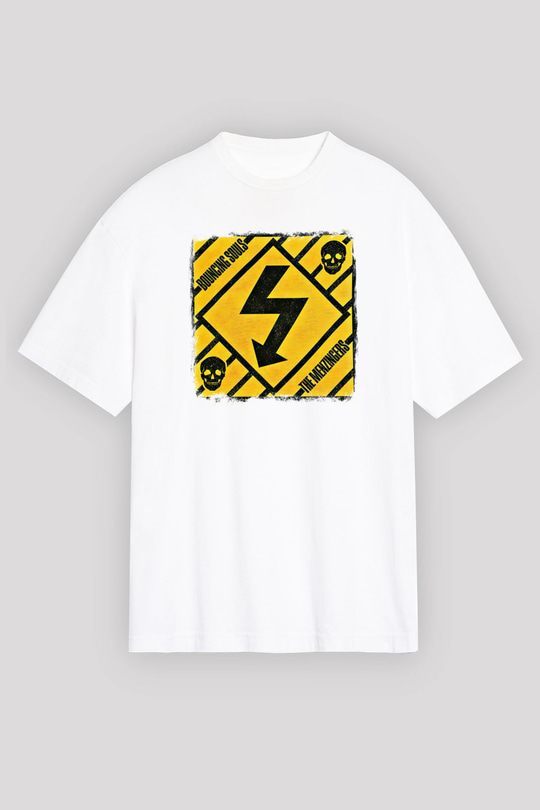 Bouncing Souls Baskılı Unisex Beyaz Oversize Tişört