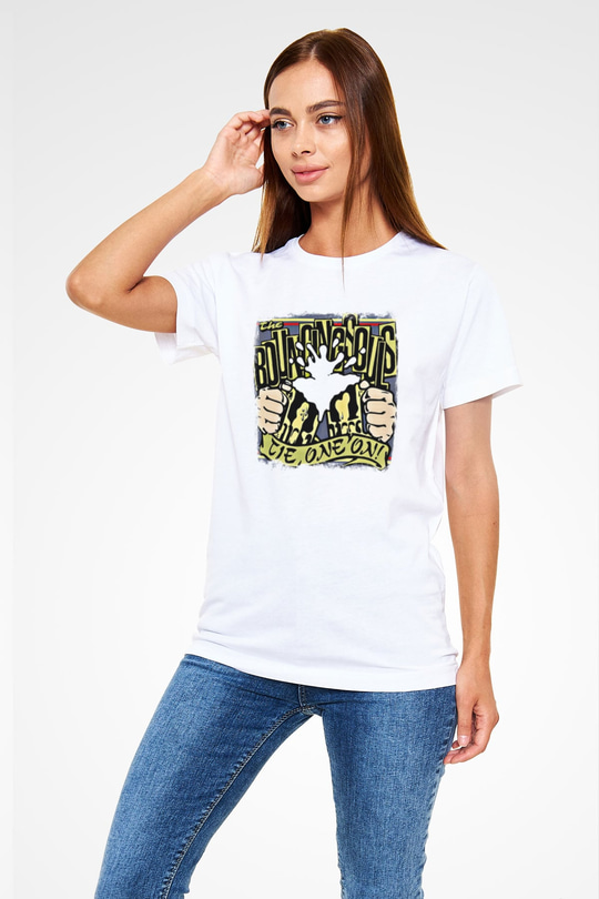 Bouncing Souls Baskılı Unisex Beyaz Tişört