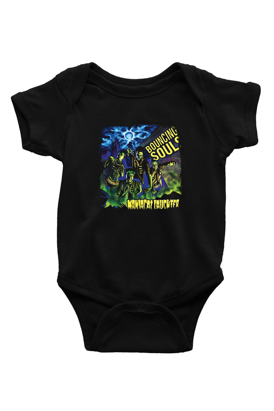 Bouncing Souls Baskılı Unisex Siyah Bebek Body - Zıbın