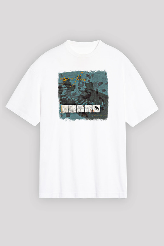 Boysetsfire Baskılı Unisex Beyaz Oversize Tişört