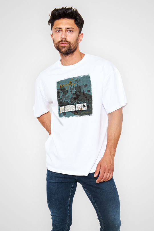 Boysetsfire Baskılı Unisex Beyaz Oversize Tişört