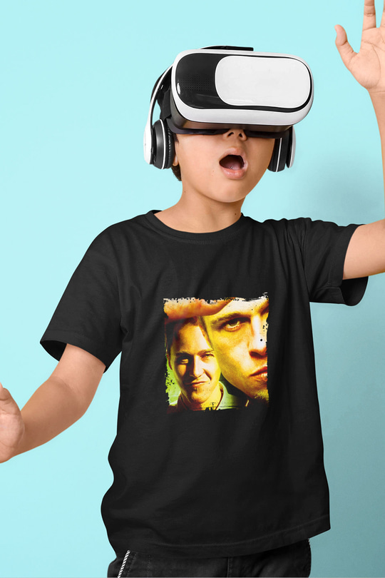 Brad Pitt Baskılı Unisex Siyah Çocuk Tişört