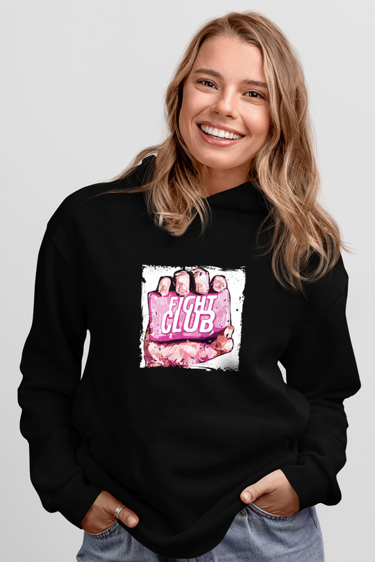 Brad Pitt Baskılı Unisex Siyah Hoodie