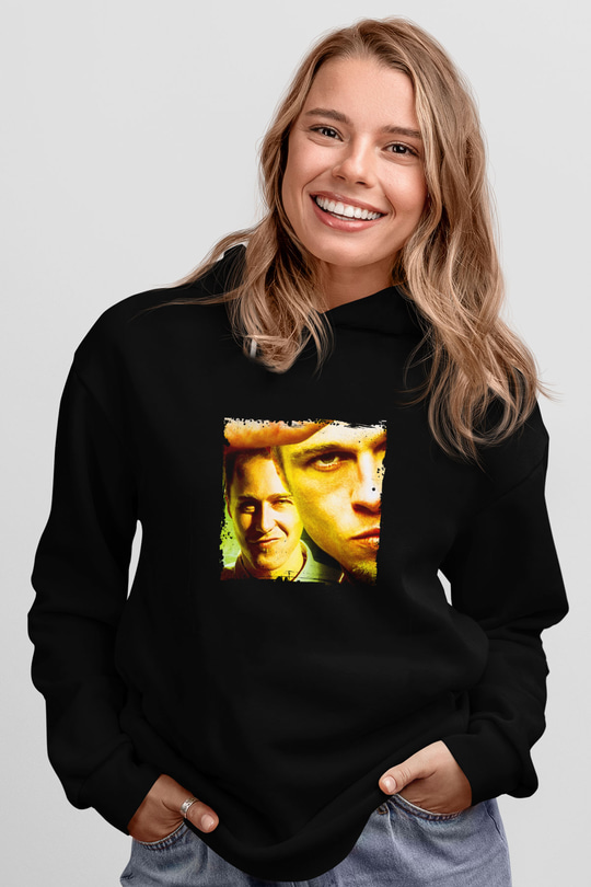 Brad Pitt Baskılı Unisex Siyah Hoodie