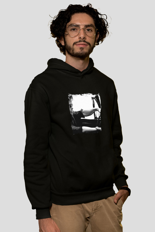 Brad Pitt Baskılı Unisex Siyah Hoodie