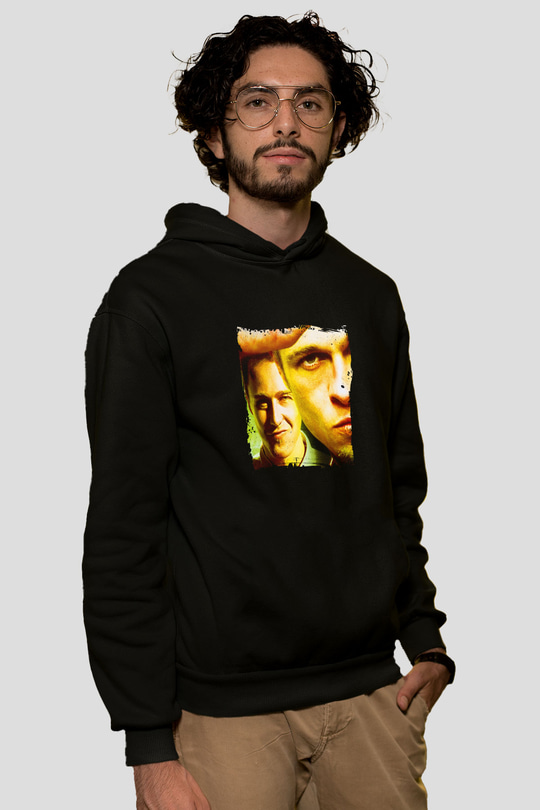 Brad Pitt Baskılı Unisex Siyah Hoodie