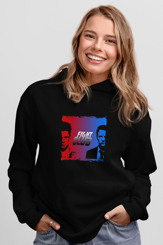 Brad Pitt Baskılı Unisex Siyah Hoodie